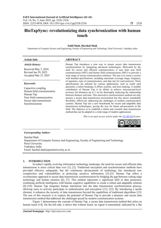 BioTapSync: revolutionizing data synchronization with human touch | PDF