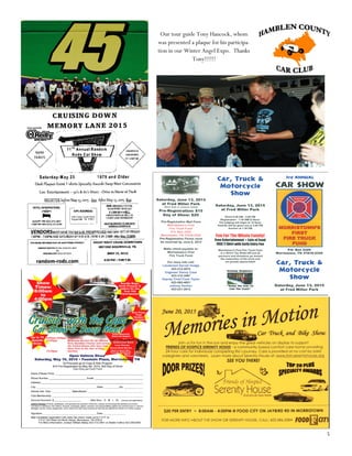 5
Our tour guide Tony Hancock, whom
was presented a plaque for his participa-
tion in our Winter Angel Expo. Thanks
Tony!!!!!!
 