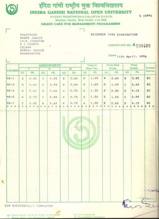 Dip In Management IGNOU Delhi