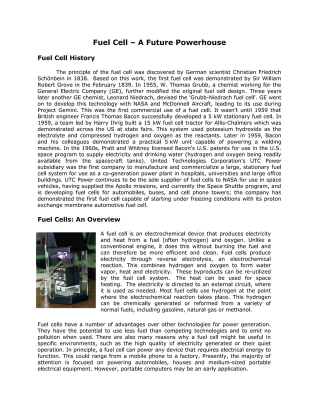 Fuel Cell A Future Powerhouse PDF Fuel Cell A Future Powerhouse PDF