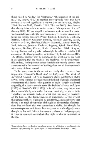 Style in theory between literature and philosophy Callus | PDF