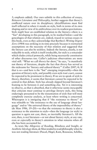 Style in theory between literature and philosophy Callus | PDF