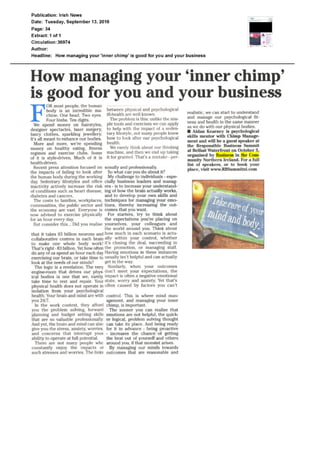 091316_Irish News_Aidan Kearney_Managing your inner chimp