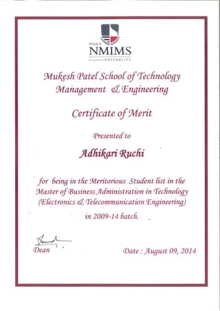 Merit Certificate | PDF