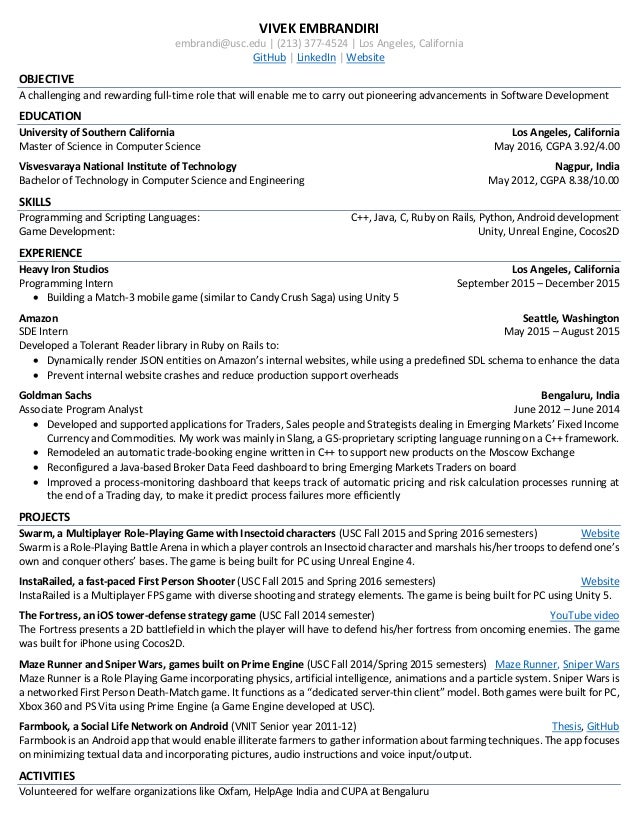 resume vivek embrandiri