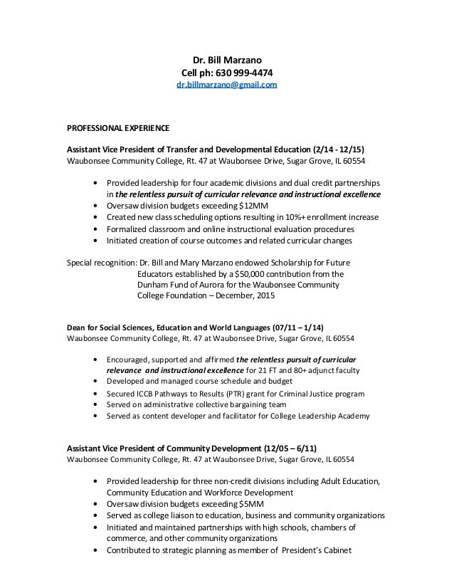 example college resume