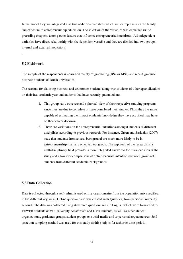 Masters thesis the influence of self efficacy on entrepreneurship