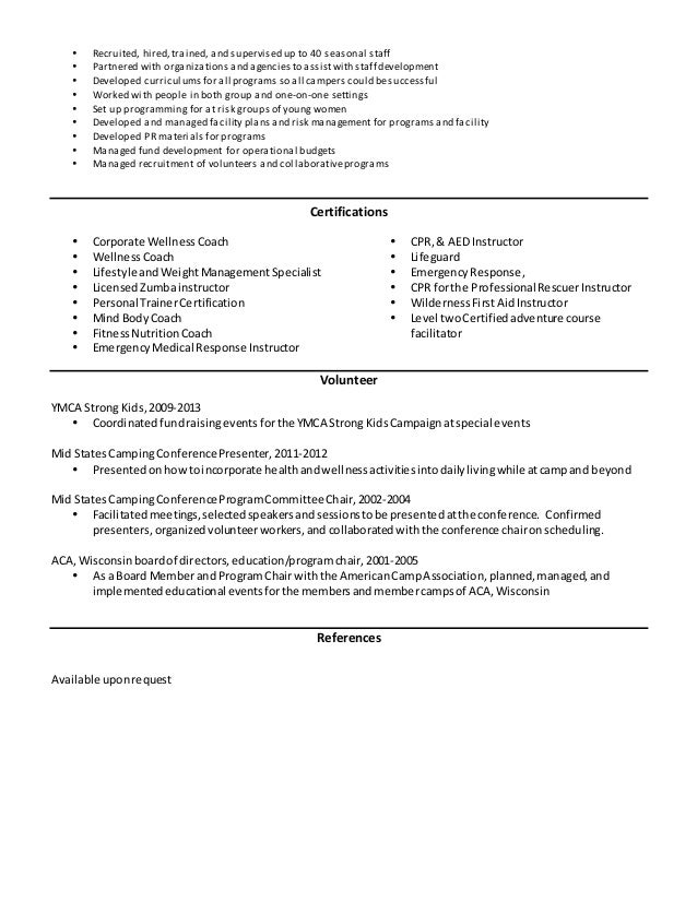 wellness coach resume