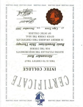 Skin Care Certificate