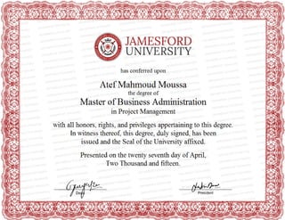 Atef Master Certificate