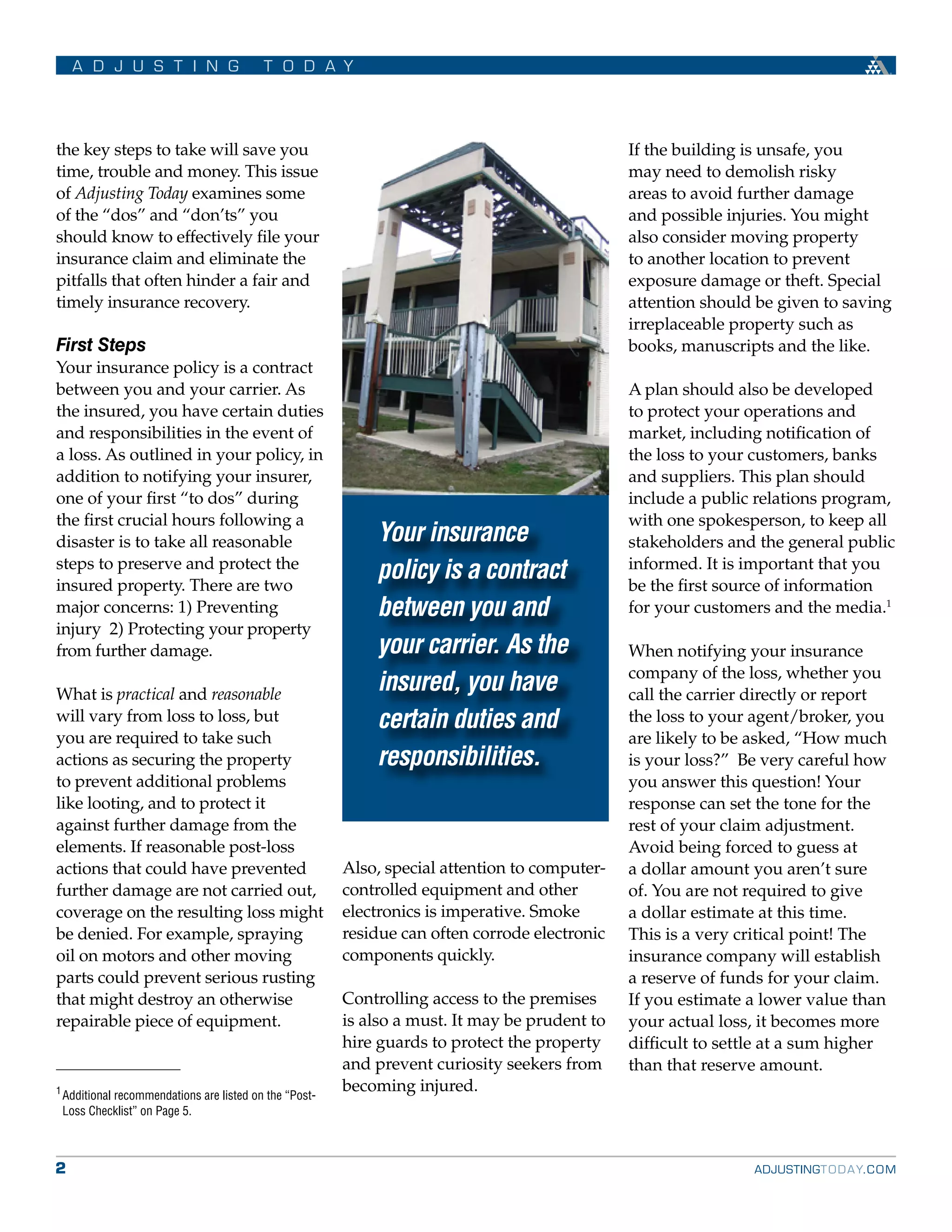 Building Report For Insurance Property Insurance Claims | PDF