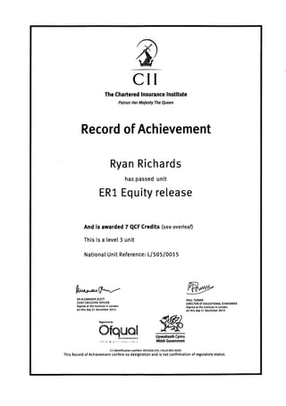 Richards R - CII ER1 Certificate - 16.01.15