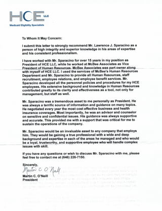 ONEILL Letter of Recommendation
