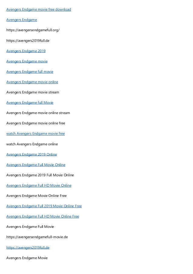 Avengers Endgame Torrent Avengers2019full De