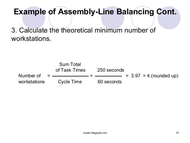 Assembly Line Balancing Formula – GMLYP
