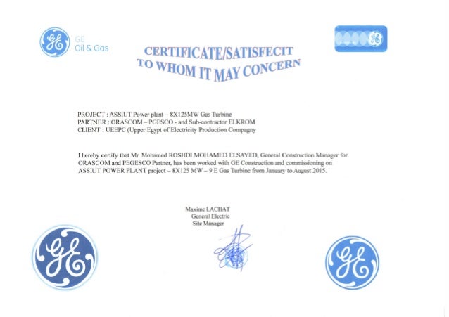 GE Certificate
