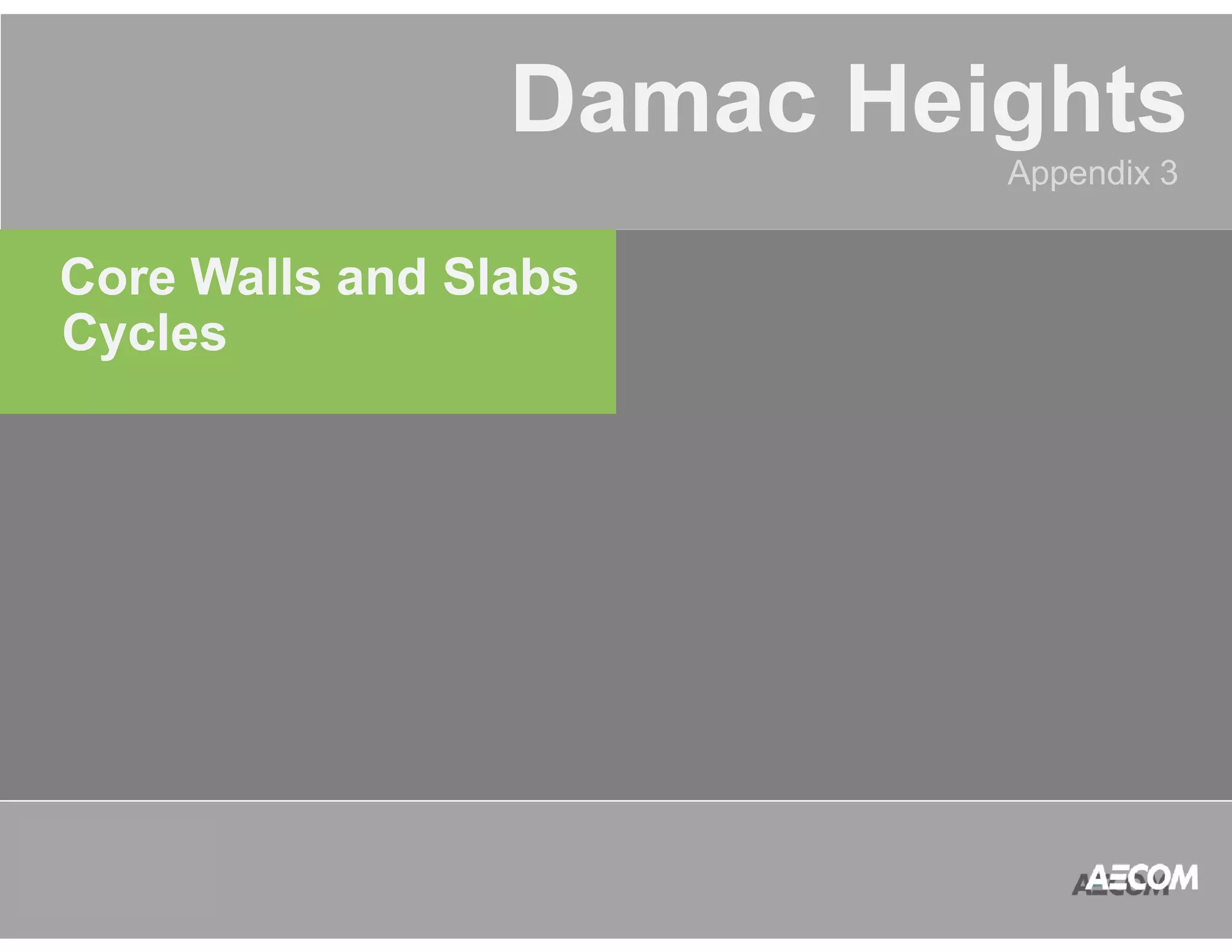 QATAR 
ACCOUNT 
MANAGEMENT 
PROGRAM 
Damac Heights 
Appendix 3 
Core Walls and Slabs 
Cycles 
 