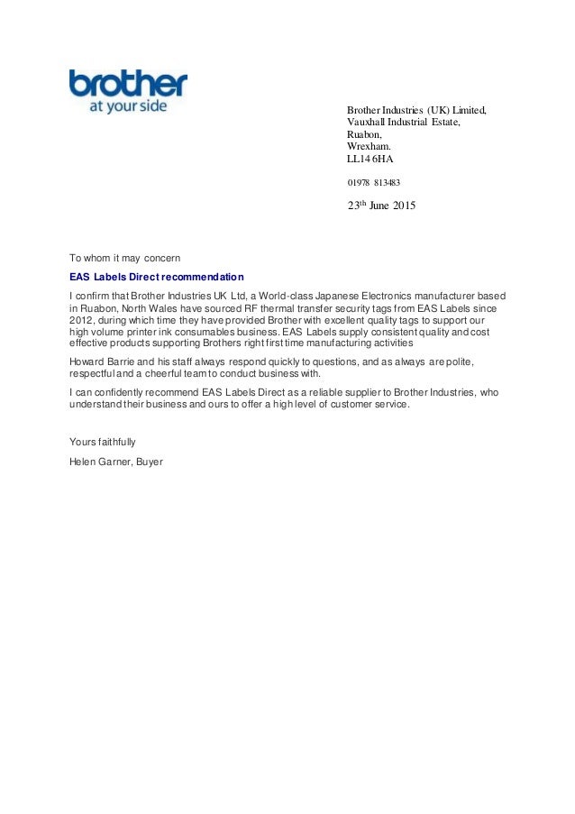 Character Reference Letter For My Brother