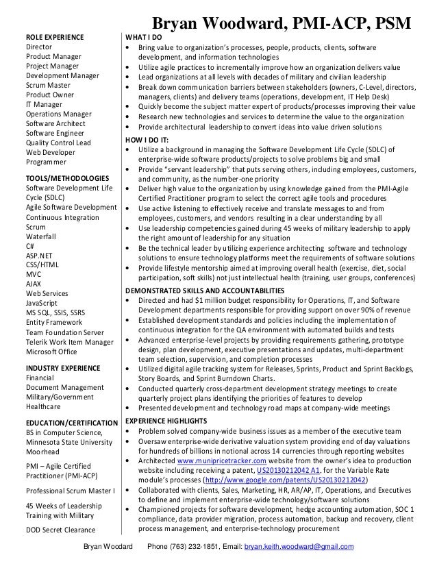 bryan woodward resume software development manager application development manager resumes
