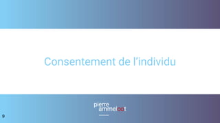 Consentement de l’individu
9
 