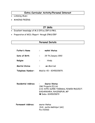 cv -sourav | DOCX