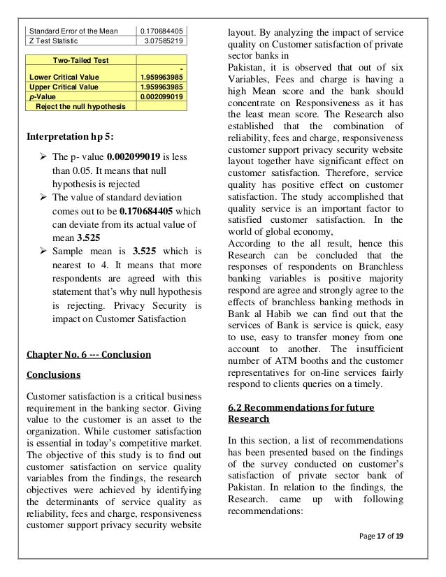 Thesis of customer satisfaction in banks
