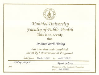 mahidol certificate