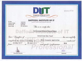 DIIT Computer Certificate