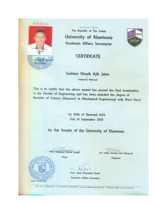 certificate from uofk