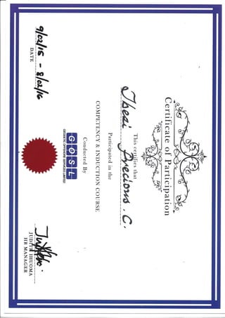Certificate of Participation GOSL