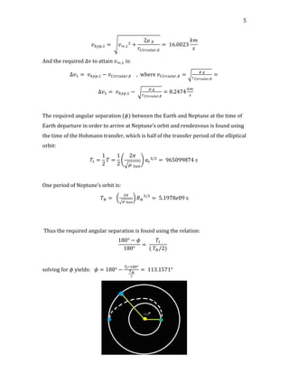 Orbital Mechanics Design Project | PDF
