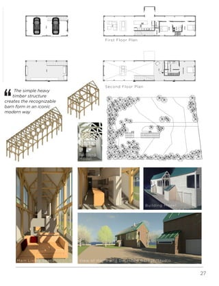 27
1
107
2
107
3
107
-
---
1
107
2
107
3
107
-
---
1/4" = 1'-0"
1
First Floor
1/4" = 1'-0"
2
Second Floor
1" = 20'-0"
3
Site
4
Structure Axonometric
for the
arth"
k about
oncept led
a
modern
ht livng
passive
timber
anding
sape, and
eping the
tructure,
ling to
yet
arch214_02_13sp_p3_rapsona
A102
9
The simple heavy
timber structure
creates the recognizable
barn form in an iconic
modern way
View of Home and Detached Garage/StudioMain Living Space
Kitchen Building Model
Building
Model
First Floor Plan
Second Floor Plan
 