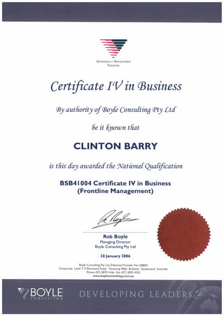 Certificate 4 in Business Management