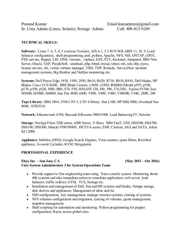 resume of pramod kumar