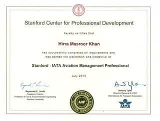 Stanford - IATA AvMP Certificate