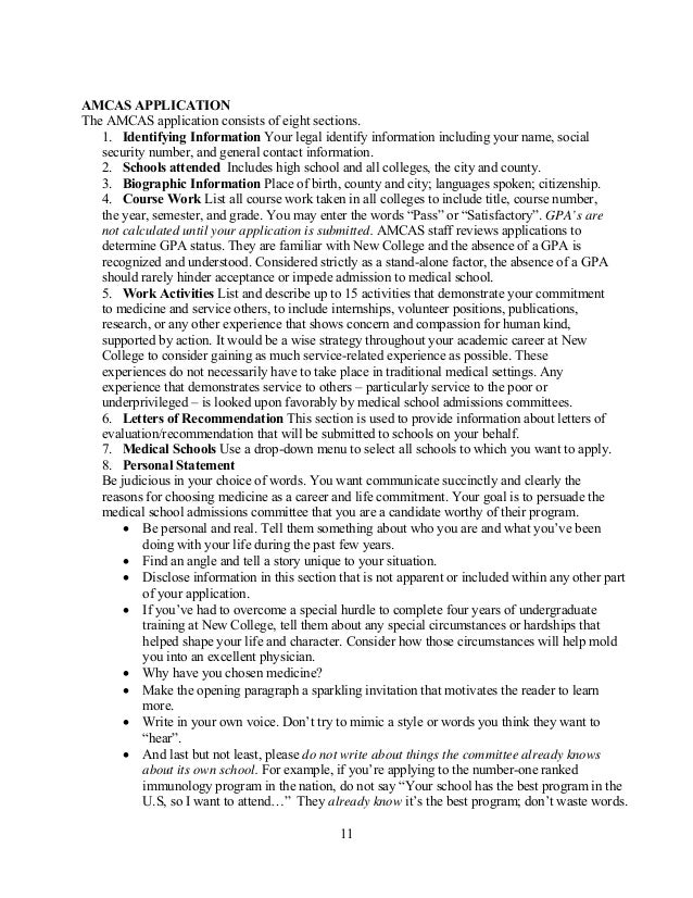 new college pre med handbook letter of recommendation amcas