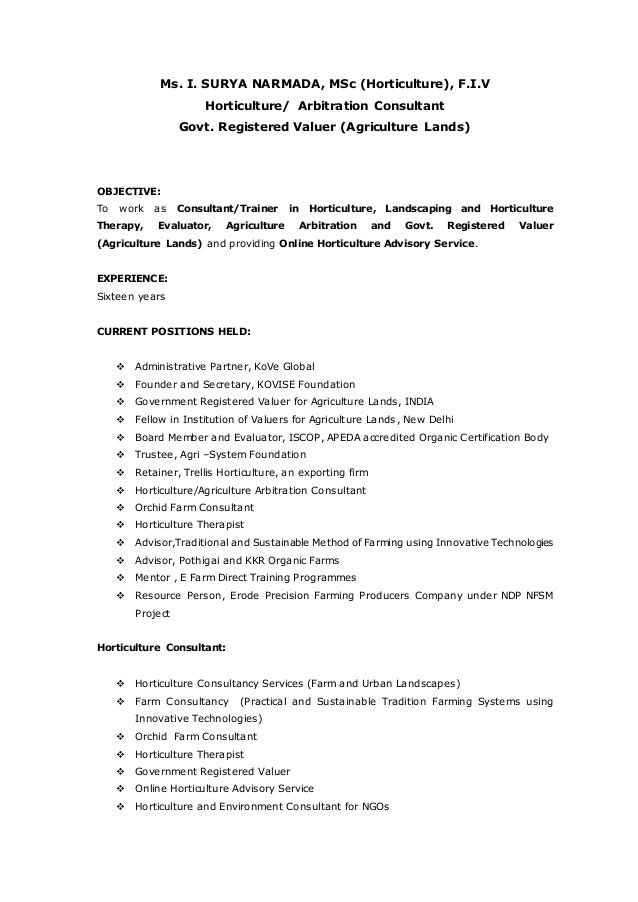 horticulture resumes