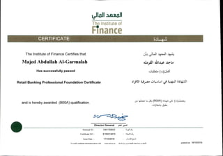 Retail Banking Professional Foundation Certificate