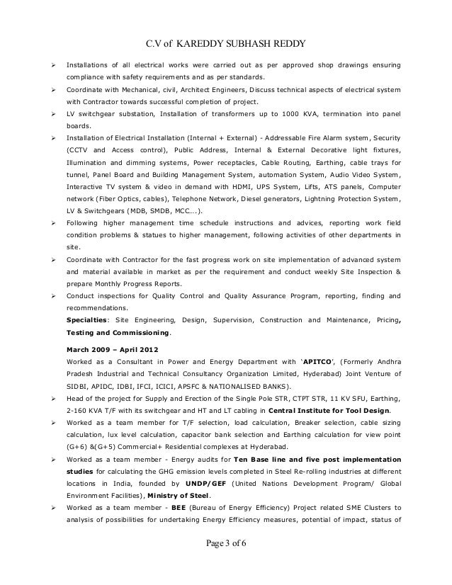 junior site engineer resume