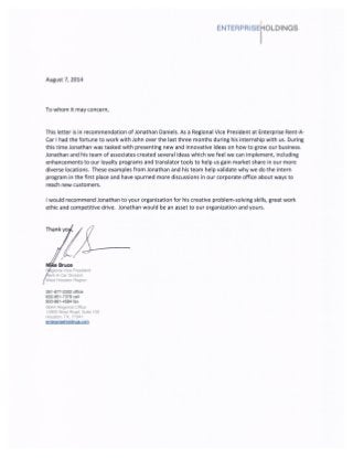 Enterprise recommendation letter PDF
