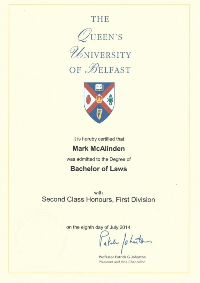 Law Degree Cert