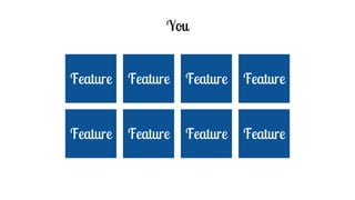 You
Feature Feature
Feature Feature Feature Feature
Feature Feature
 