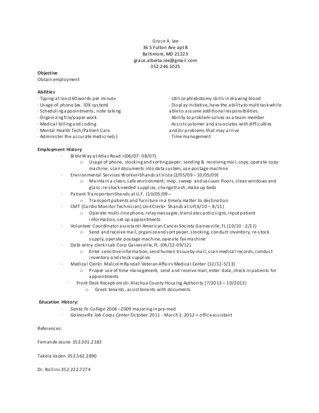 typing a resume