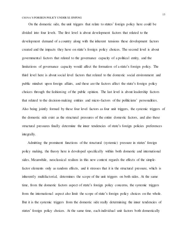 Determinism Essay Xiance Thesis S Foreign Policy Under Xi Jinping S Foreign Policy 5 Paragraph Essay On Romeo And Juliet also Gender Equality Essay Foreign Policy Essays American History Essays The American Martin Luther King Jr Essay Topics
