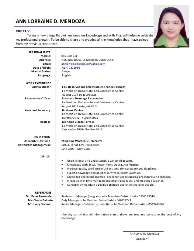 ann lorraine mendoza cv