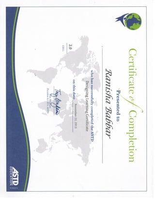 ASTD Certificate