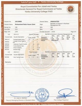 Transcript Uae Example Transcript | PDF