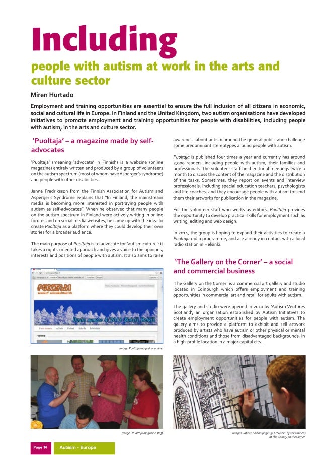 link magazine issue 60 including people with autism at work in th