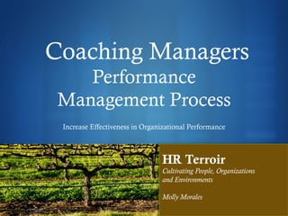 S
Coaching Managers
Performance
Management Process
Increase Effectiveness in Organizational Performance
 