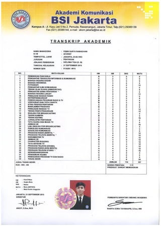 CV, Ijazah, Transkip